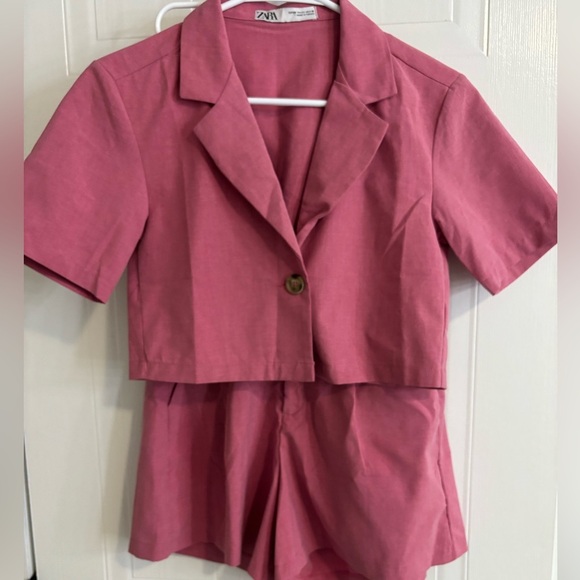 Zara Jackets & Blazers - Zara Women's Pink Blazer Jacket With Paired Shorts